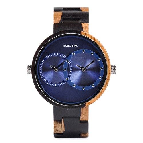 Reloj de Madera BOBO BIRD para Hombre - Doble Zona Horaria - Image 11
