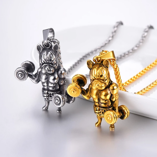 Cadena para Hombre Acero Inoxidable 316L Bulldog Francés Estilo Statement