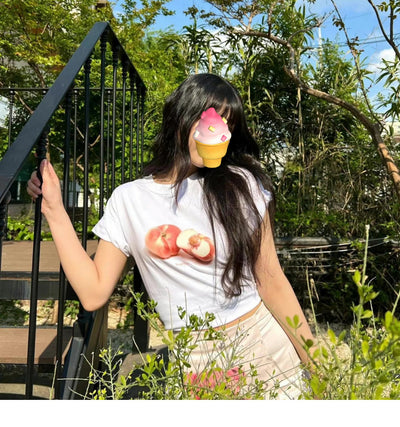 Camiseta Estampado Durazno con Ilustración - Image 2