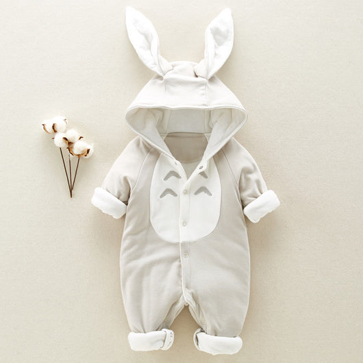 Pijama Enterizo Acolchado para Bebé con Capucha - Ropa de Gateo Térmica