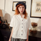 Blusa Blanca de Algodón para Mujer con Bordado de Koala