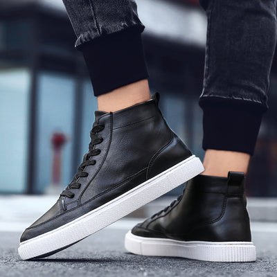 Zapatillas Altas de Cuero Estilo Coreano - Image 11