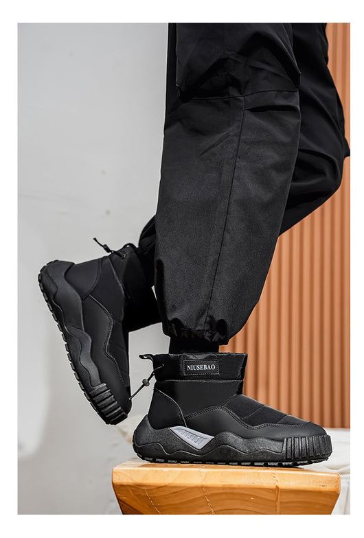 Botas Casuales de Algodón Cálidas para Hombre - Botines Estilo Mid-Top - Image 9