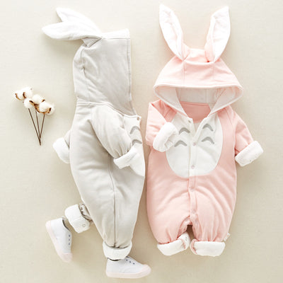 Pijama Enterizo Acolchado para Bebé con Capucha - Ropa de Gateo Térmica - Image 3