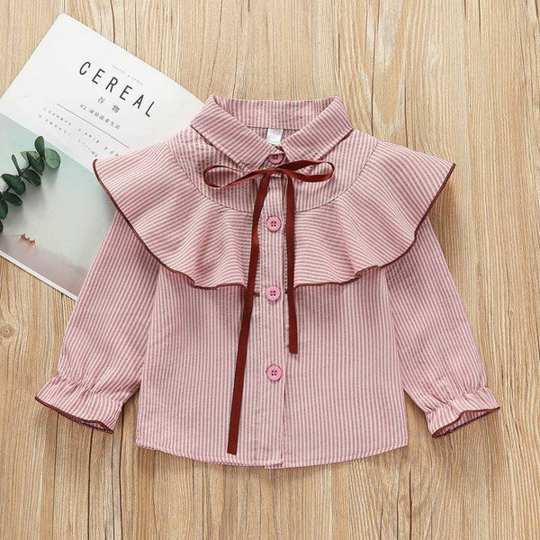 Camisa Infantil a Rayas con Cuello Solapa - Primavera y Otoño