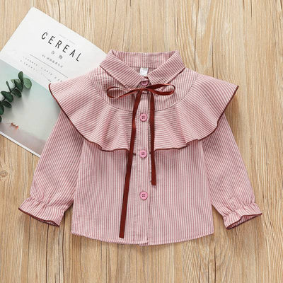 Camisa Infantil a Rayas con Cuello Solapa - Primavera y Otoño