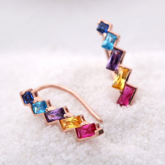 Aretes de Plata Esterlina con Arcoíris