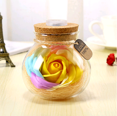 Botella de Luz Nocturna con Flores Eternas y Estrella de la Suerte - Regalo Romántico Luminoso - Image 12
