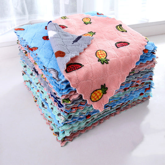Paño de Cocina Velour Coral - Toalla Absorbente para Secar Platos