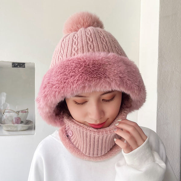 Conjunto Tejido Gorro y Bufanda con Forro Polar