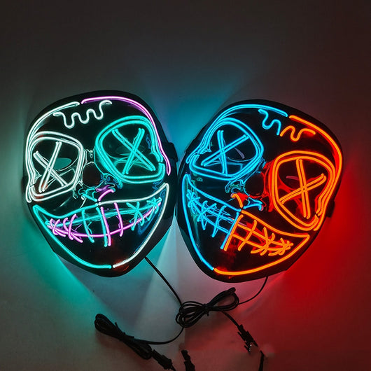 Máscara Facial Completa de Terror EL con Brillo para Halloween - Image 10