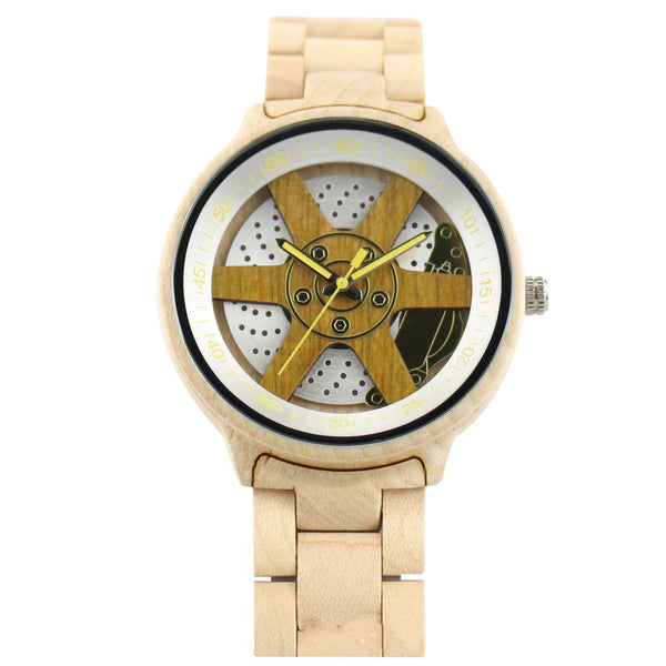 Reloj de Madera y Cuarzo para Adultos - Diseño Casual y Elegante