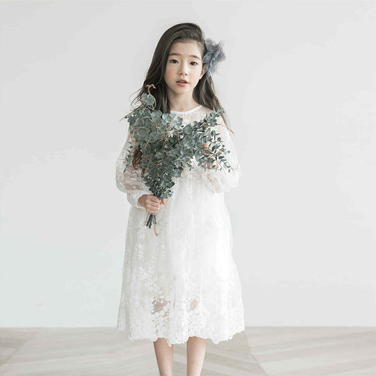 Vestido Princesa Niña con Encaje y Malla Elegante - Image 8