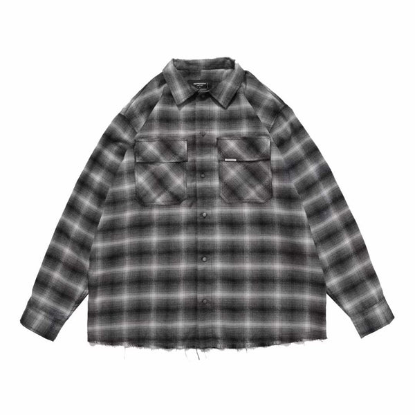 Camisa Flanela Cuadros Bicolor con Detalles Rotos