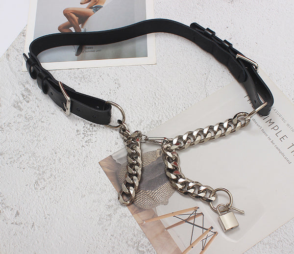 Cadena de Cuero y Metal Personalizada Diseño Europeo Americano