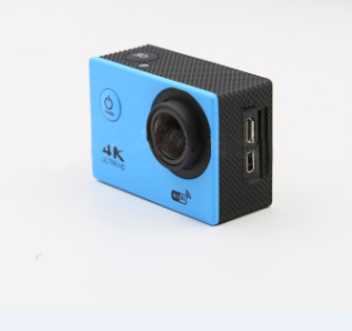 Pink 4K Ultra HD waterproof sport camera in a clear protective case with a black mount adapter. - Image 3