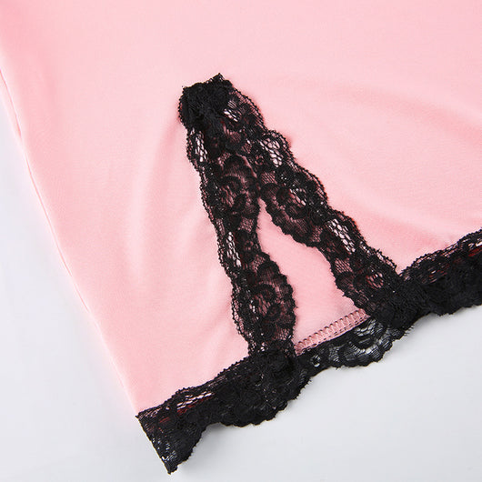 Falda Slip Ajustada con Tirantes de Contraste - Diseño Elegante y Sofisticado - Image 2