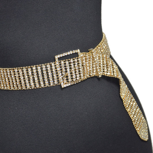 Cinturón Cadena de Diamantes Brillantes de Ocho Filas - Image 6