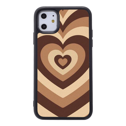 Funda Protectora de Silicona Suave con Patrón de Corazones de Café