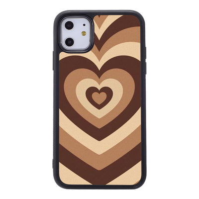 Funda Protectora de Silicona Suave con Patrón de Corazones de Café