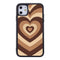 Funda Protectora de Silicona Suave con Patrón de Corazones de Café
