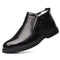 Zapatos de Cuero para Hombre Invierno Cálidos con Forro de Lana - Antideslizantes para Padres y Adultos Mayores
