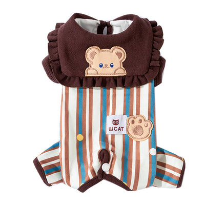 Pijama Enterizo para Perro Pequeño con Cuello Volante y Parche de Osito - Image 6