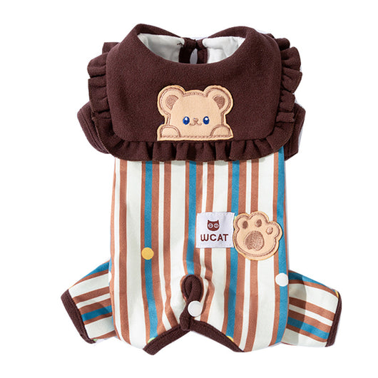 Pijama Enterizo para Perro Pequeño con Cuello Volante y Parche de Osito - Image 6