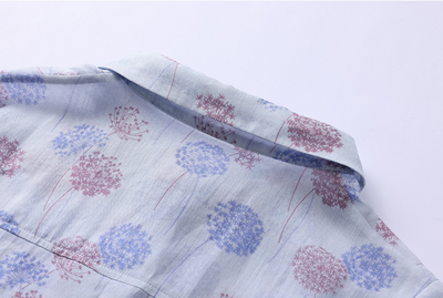 Blusa Estampada Suelta con Solapas - Largo Atrás, Corto Adelante - Image 10