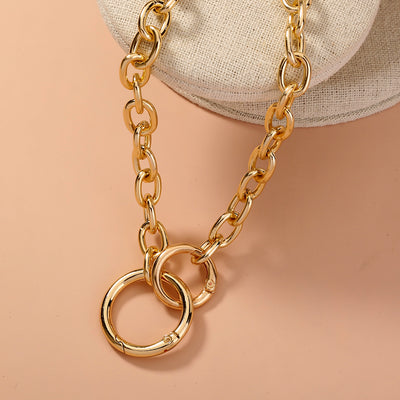 Collar Choker Círculo Doble Punk Exagerado - Diseño Minimalista Audaz - Image 14