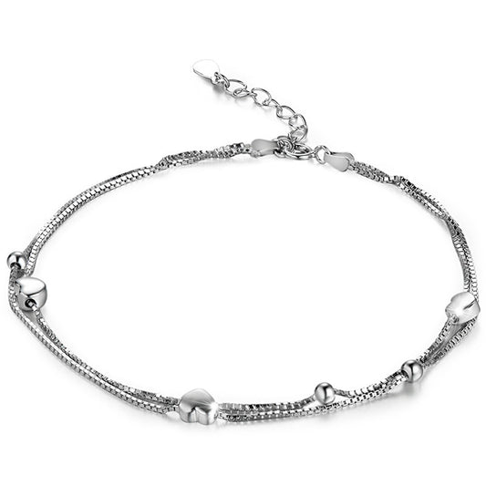 Pulsera de Tobillo Peach Love - Cadena de Moda Coreana para Mujer