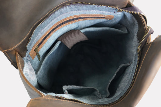 Mochila de Cuero Genuino Artesanal Vintage para Hombre - Image 16