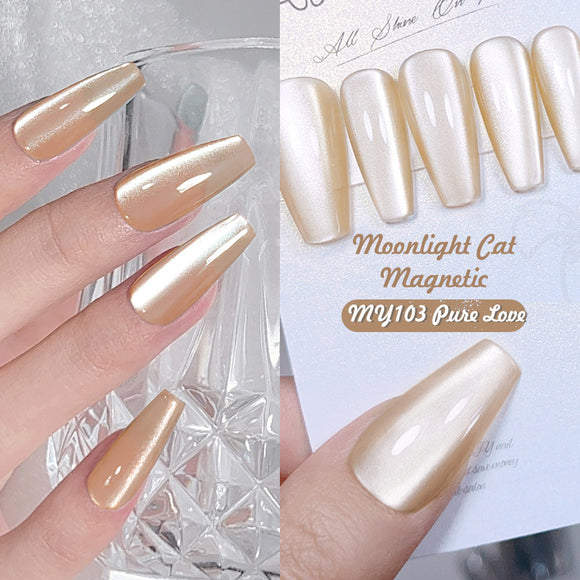Esmalte de Uñas Gel Ojo de Gato Blanco Porcelana - Efecto Luz Lunar