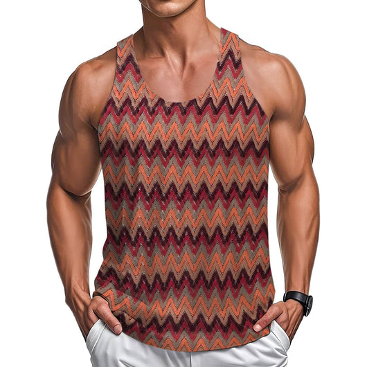 Chaleco Casual Retro para Hombre con Rayas de Contraste en Colores Degradados - Image 7