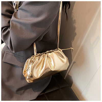 Bolso de Hombro Plateado con Textura Avanzada Estilo Dumpling - Image 16