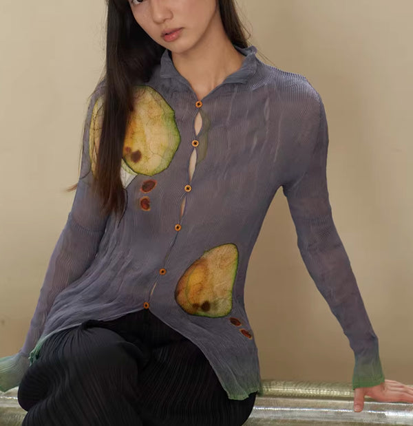 Blusa Ajustada Estampada con Malla Reductora para Mujer - Image 4