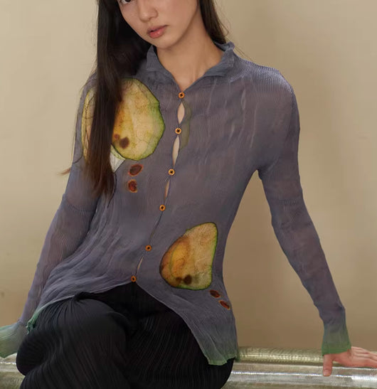Blusa Ajustada Estampada con Malla Reductora para Mujer - Image 4