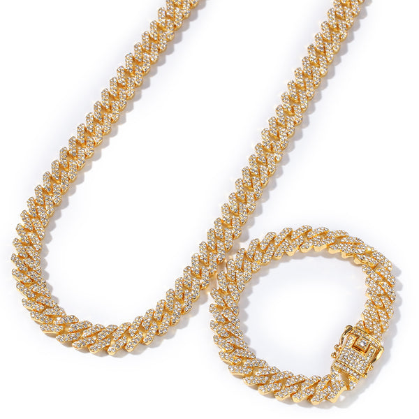 Pulsera Hip-hop Chapada en Oro con Diamantes de Aleación
