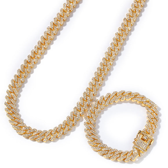 Pulsera Hip-hop Chapada en Oro con Diamantes de Aleación