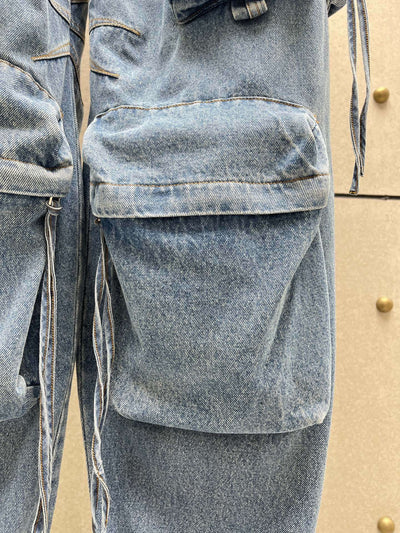 Pantalones Vaqueros Anchos para Mujer con Múltiples Bolsillos - Image 23