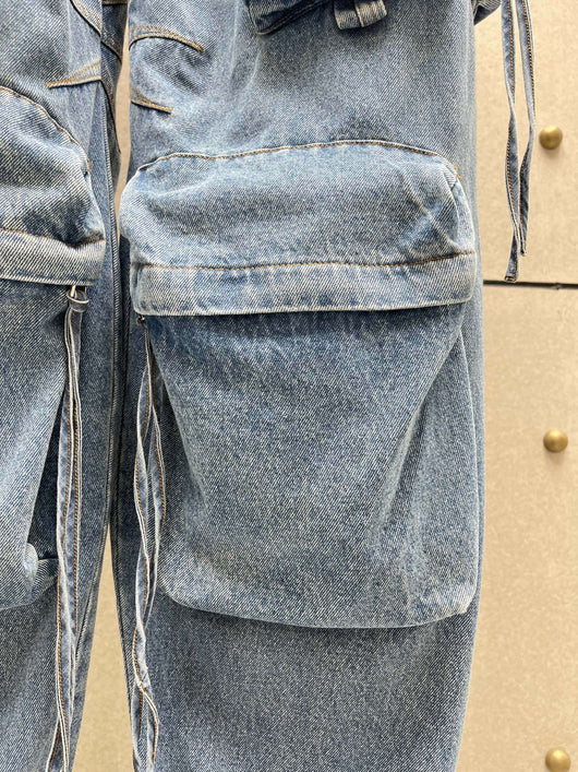 Pantalones Vaqueros Anchos para Mujer con Múltiples Bolsillos - Image 23