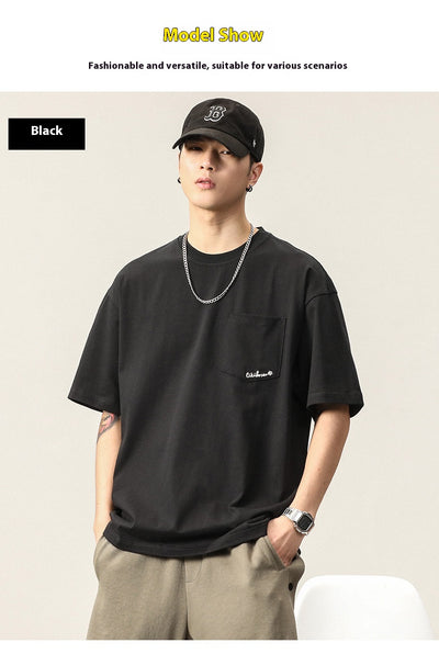 Playera Básica Bordada Cuello Redondo Manga Corta para Hombre - Image 21