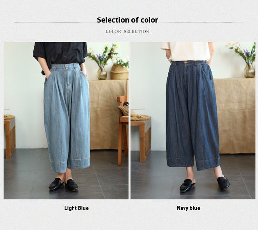 Pantalón Cropped Ancho de Tencel y Algodón para Tallas Grandes - Image 24