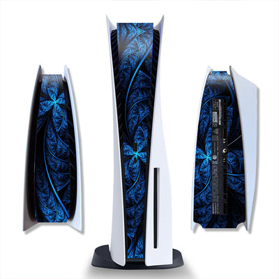 Brushed silver metal texture skin for PlayStation 5 Digital Edition console, shown from front and side views. - Image 25