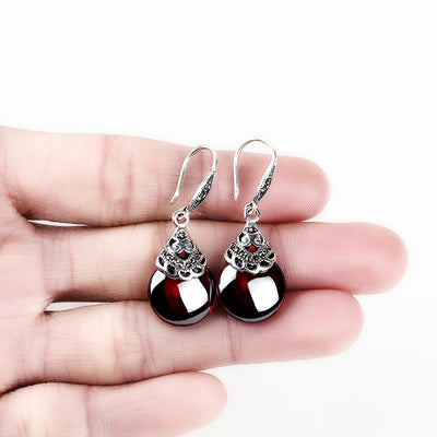 Pendientes Vintage de Granate Redondo - Image 2