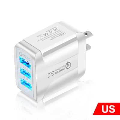 Cargador Rápido Triple USB con LED Azul - Image 9
