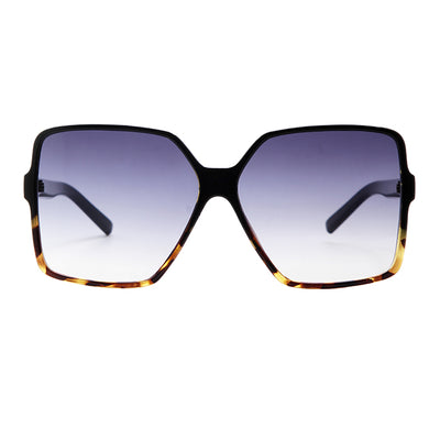 White large frame retro sunglasses with dark gray lenses, shown against a clean white background. - Image 5