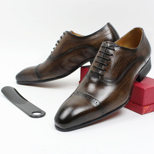 Zapatos de Cuero Casual Ejecutivo para Hombre en Negro y Marrón