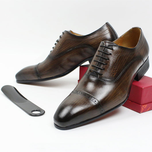 Zapatos de Cuero Casual Ejecutivo para Hombre en Negro y Marrón