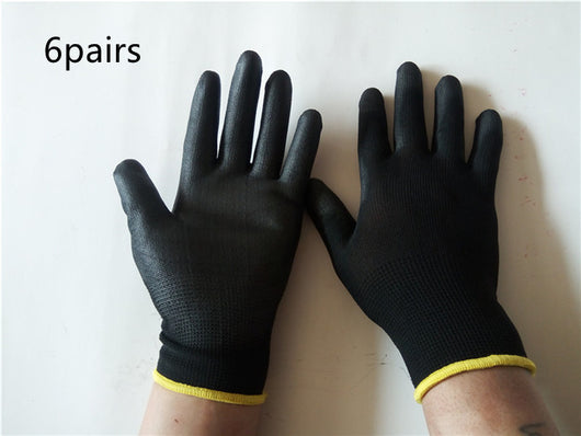 Guantes Negros Recubiertos de Nylon con Palma PU - Image 8